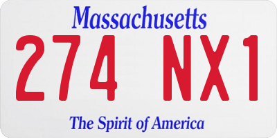 MA license plate 274NX1