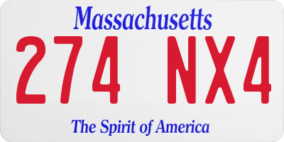 MA license plate 274NX4