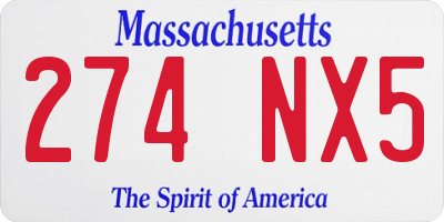 MA license plate 274NX5