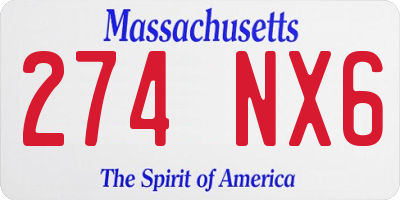 MA license plate 274NX6