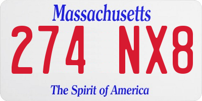 MA license plate 274NX8