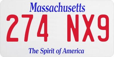 MA license plate 274NX9