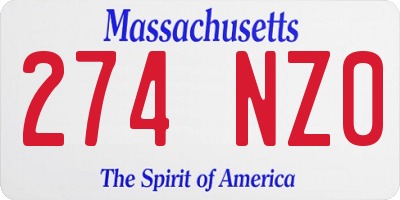 MA license plate 274NZ0
