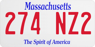 MA license plate 274NZ2