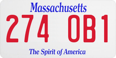 MA license plate 274OB1