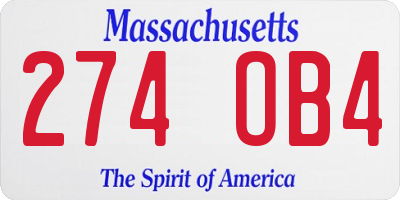 MA license plate 274OB4