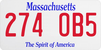 MA license plate 274OB5