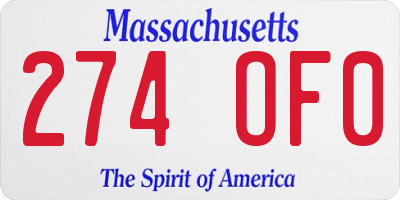 MA license plate 274OF0
