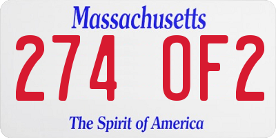 MA license plate 274OF2