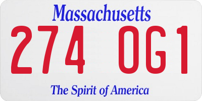 MA license plate 274OG1