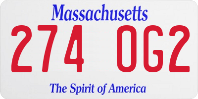 MA license plate 274OG2