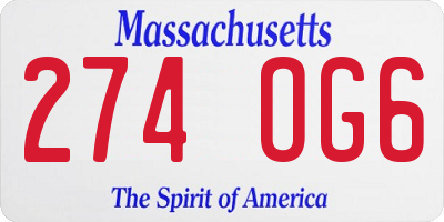 MA license plate 274OG6