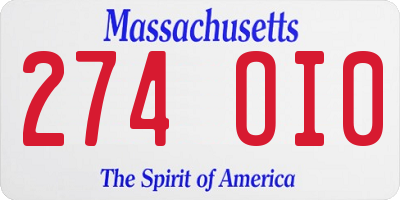 MA license plate 274OI0