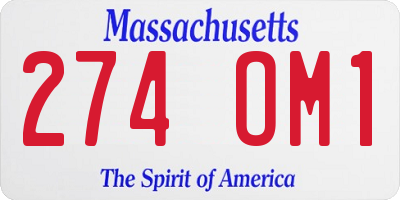 MA license plate 274OM1