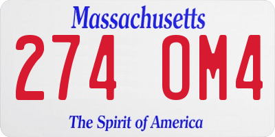 MA license plate 274OM4