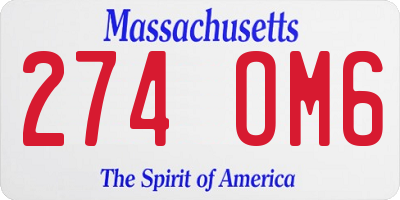 MA license plate 274OM6