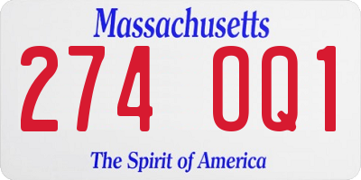 MA license plate 274OQ1