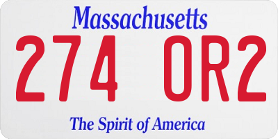 MA license plate 274OR2