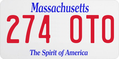 MA license plate 274OT0