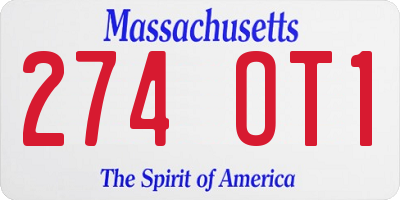 MA license plate 274OT1