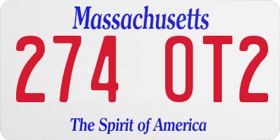MA license plate 274OT2
