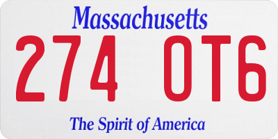 MA license plate 274OT6