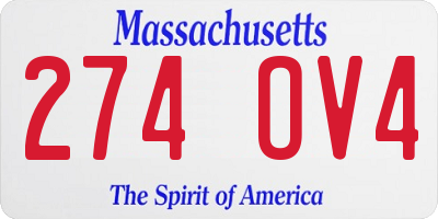 MA license plate 274OV4