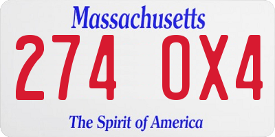 MA license plate 274OX4