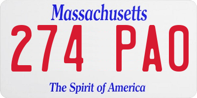 MA license plate 274PA0