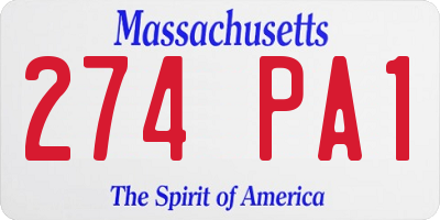 MA license plate 274PA1