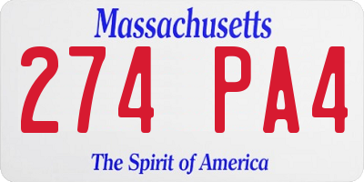 MA license plate 274PA4