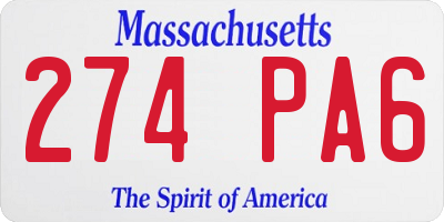 MA license plate 274PA6