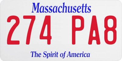 MA license plate 274PA8