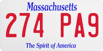 MA license plate 274PA9