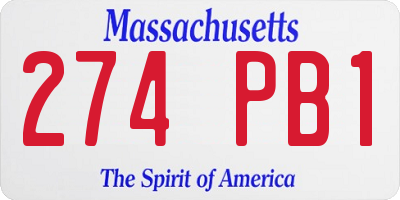 MA license plate 274PB1