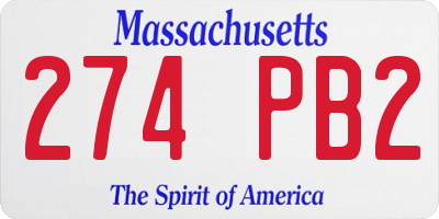MA license plate 274PB2