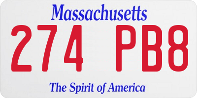 MA license plate 274PB8
