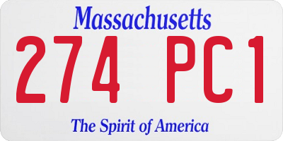 MA license plate 274PC1