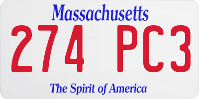 MA license plate 274PC3
