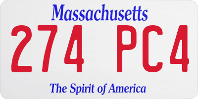 MA license plate 274PC4