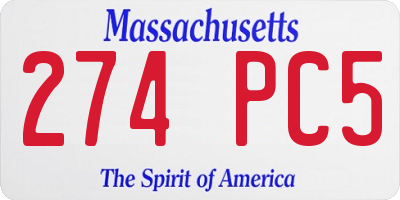 MA license plate 274PC5