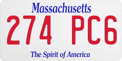 MA license plate 274PC6