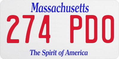 MA license plate 274PD0