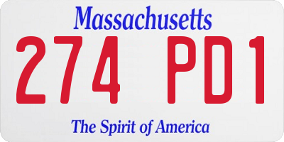 MA license plate 274PD1