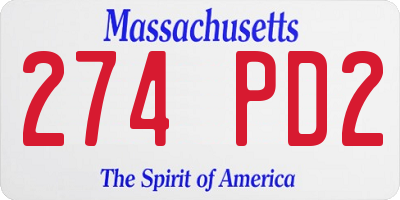 MA license plate 274PD2