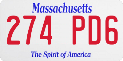 MA license plate 274PD6