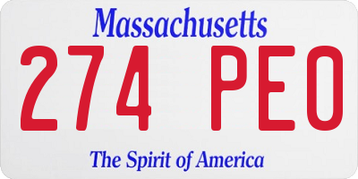 MA license plate 274PE0