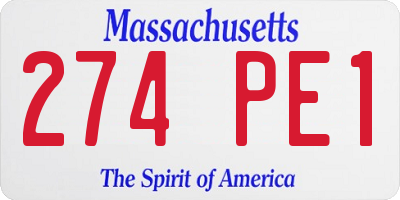 MA license plate 274PE1