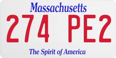 MA license plate 274PE2