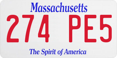 MA license plate 274PE5